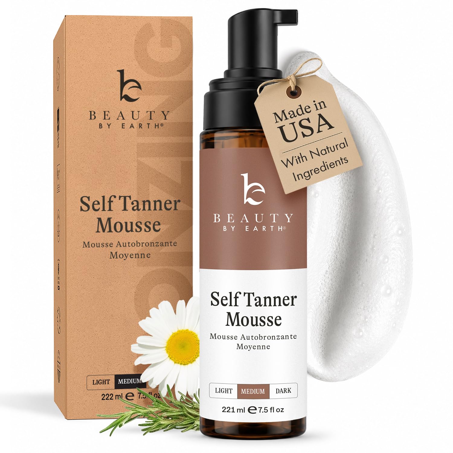 Self Tanner Mousse - USA Made with Natural & Organic Ingredients