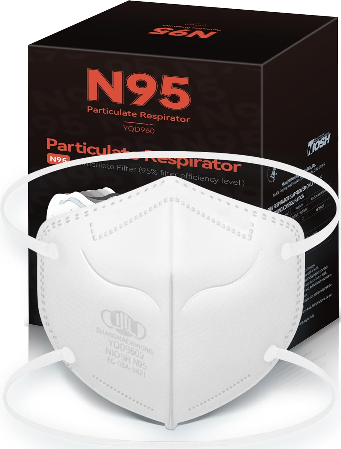 N95 Masks NIOSH Approved for Adults, 50 Pack Individually Wrapped, Particulate Respirator N95 Face Masks Universal Fit Comfortable
