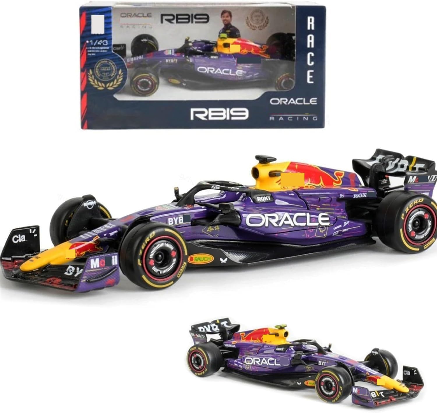 HTLNUZD 2024 New Bbuago 1/43 LV F1 RB19#11 Formula Alloy Racing Car for Las Vegas Site 1Miniature Diecast Adult Vehicle Collection Model