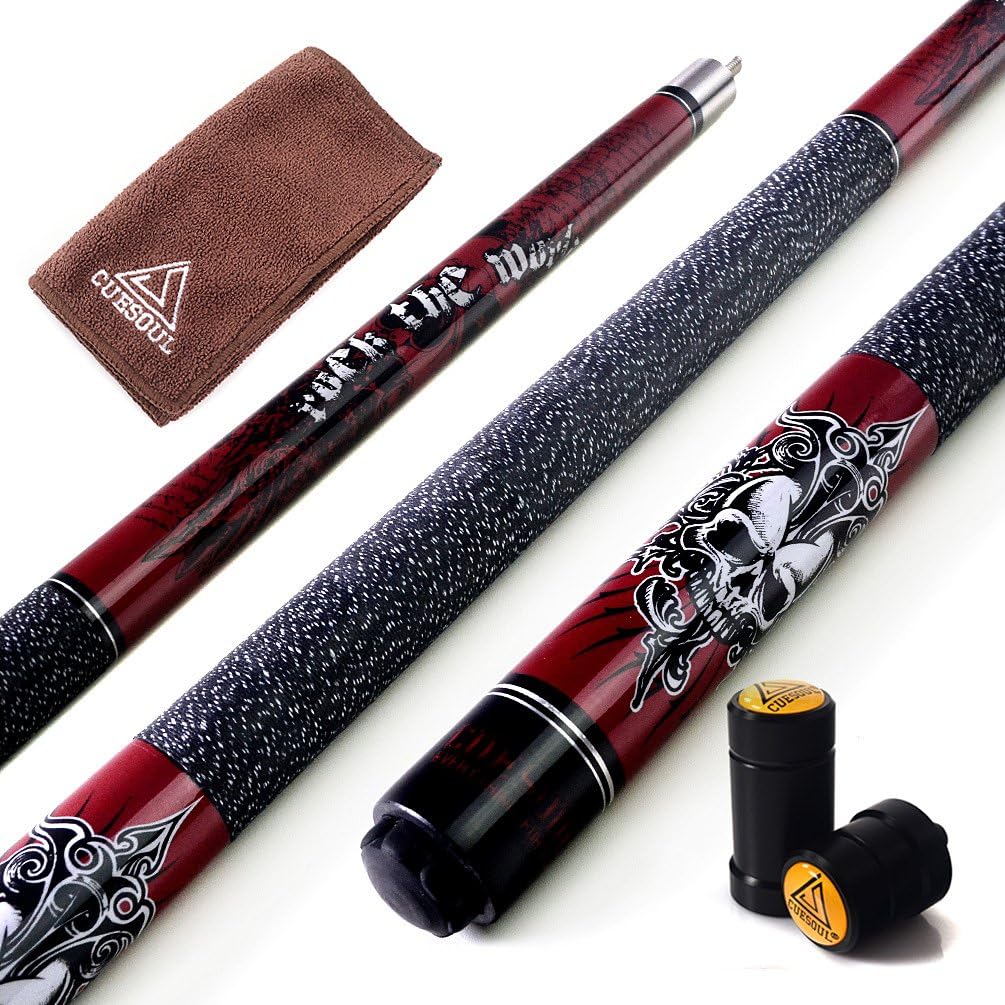 CUESOUL 58 inch 1/2 Maple Pool Cue Stick Kit-Rockin Series