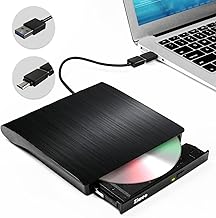 External DVD Drive USB 3.0 Type-C CD Burner Portable CD +/-RW Drive DVD Player for ROM Rewriter Burner Compatible with Laptop Desktop PC Windows MacBook Linux Mac OS