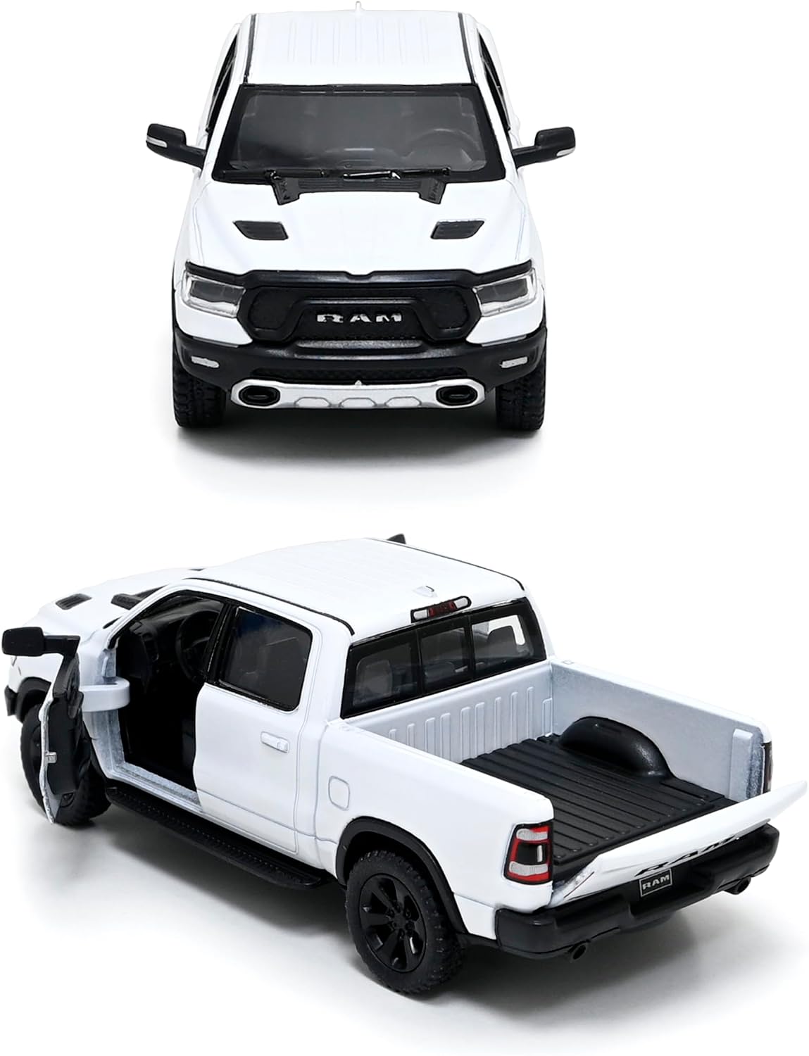 KiNSMART - 2019 Dodge Ram 1500 Pickup 1:46 O Scale 5" Die Cast Metal Model Toy Truck (White)