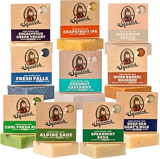 Dr. Squatch Men's Soap Gift Set (10 Bars) – NEW Coconut Castaway, Wood Barrel Bourbon, Fresh Falls, Birchwood Breeze, Cool Fresh Aloe, and more – Natural Bar Soap – Cold Processed Soap