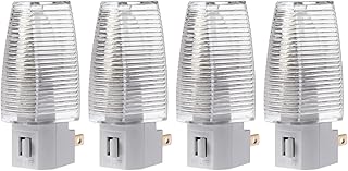 Plug in Night Light with Manual On/Off Switch for Hallway, Kid’s Bedroom, Stairways – Includes 4W Bulb | 4 Pack