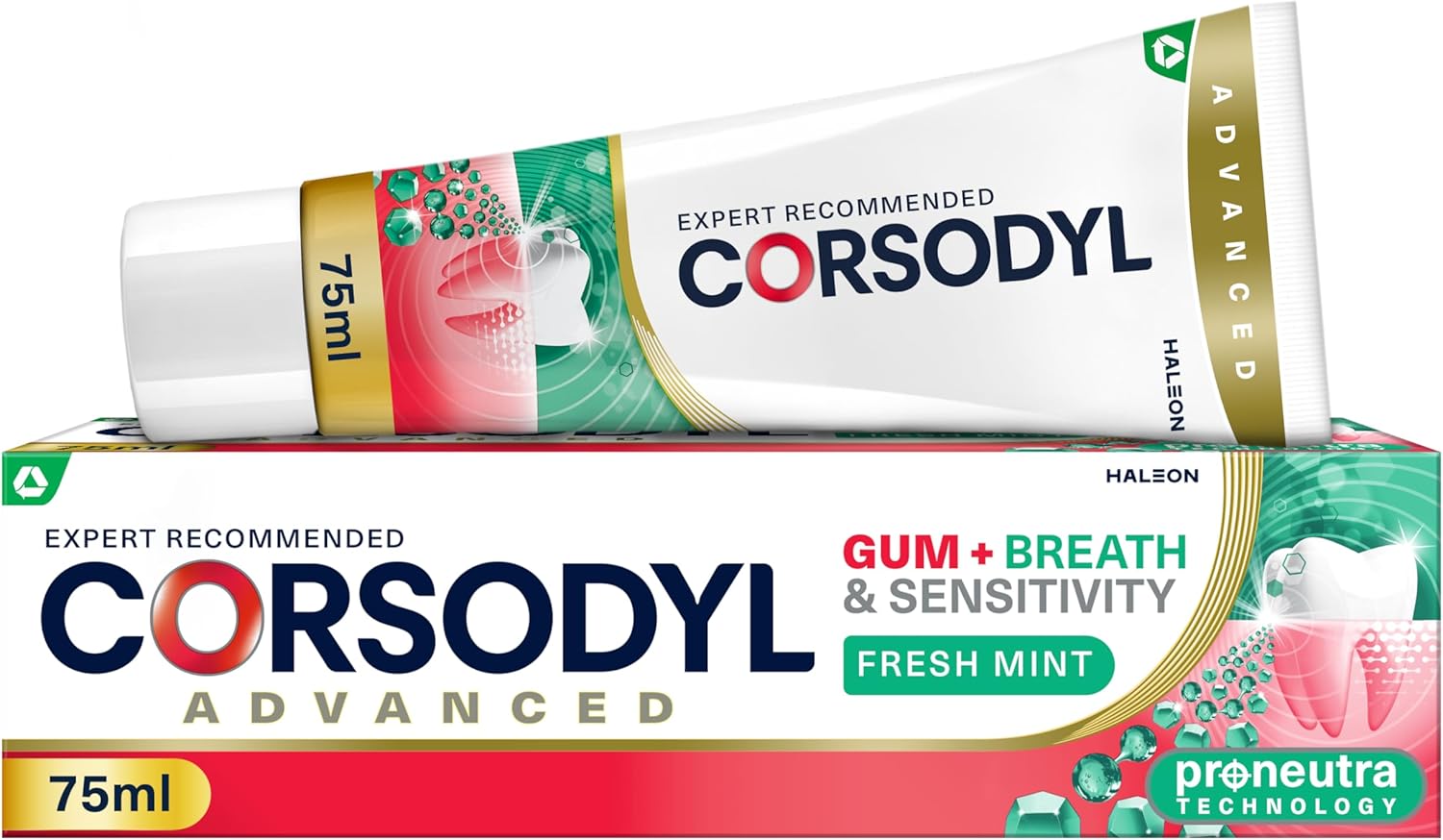 Corsodyl Toothpaste Gum+ Breath & Sensitivity Toothpaste, 75ml