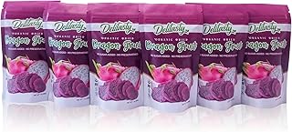 Dried Dragon Fruit Organic Slices-Dried Fruit No Sugar Added-Dehydrated Dragon Fruit for Drinks-Dragonfruit- 6Pack-1oz each.