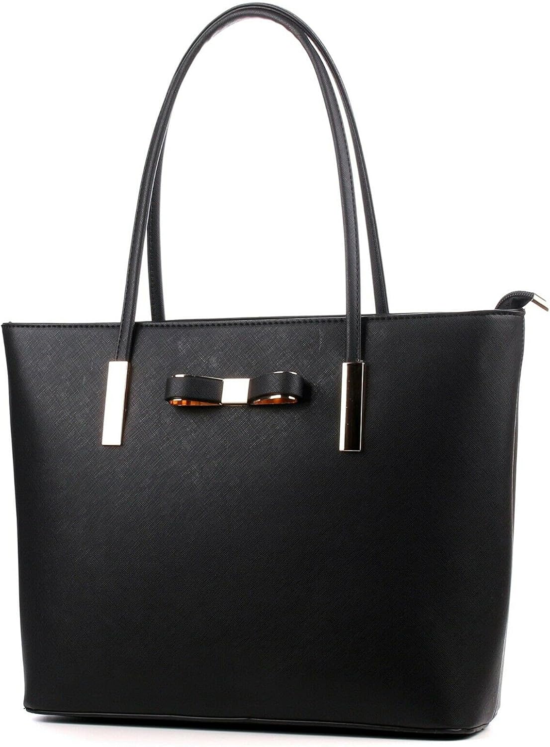 Wedmay Womens Designer Black Large Tote Bag for Laptop Travel Shoulder School Handbag