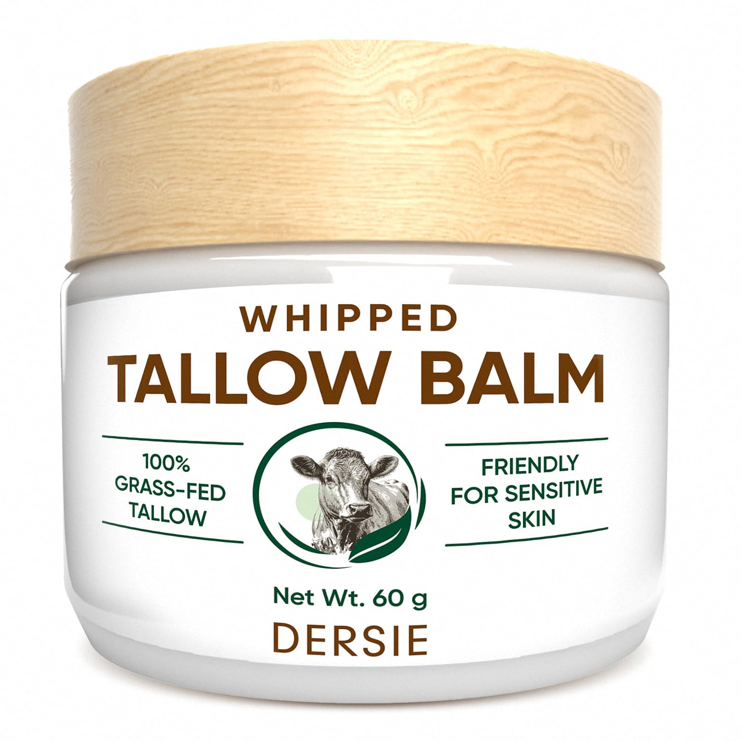 Whipped Beef Tallow Balm for Skin: Tallow Face Moisturizer with Australia Emu Oil, Blue Cypress, Sandalwood Oil - Tallow Balm for Eczema Relief - Fresh Herbal Scent - Suitable for Sensitive Skin