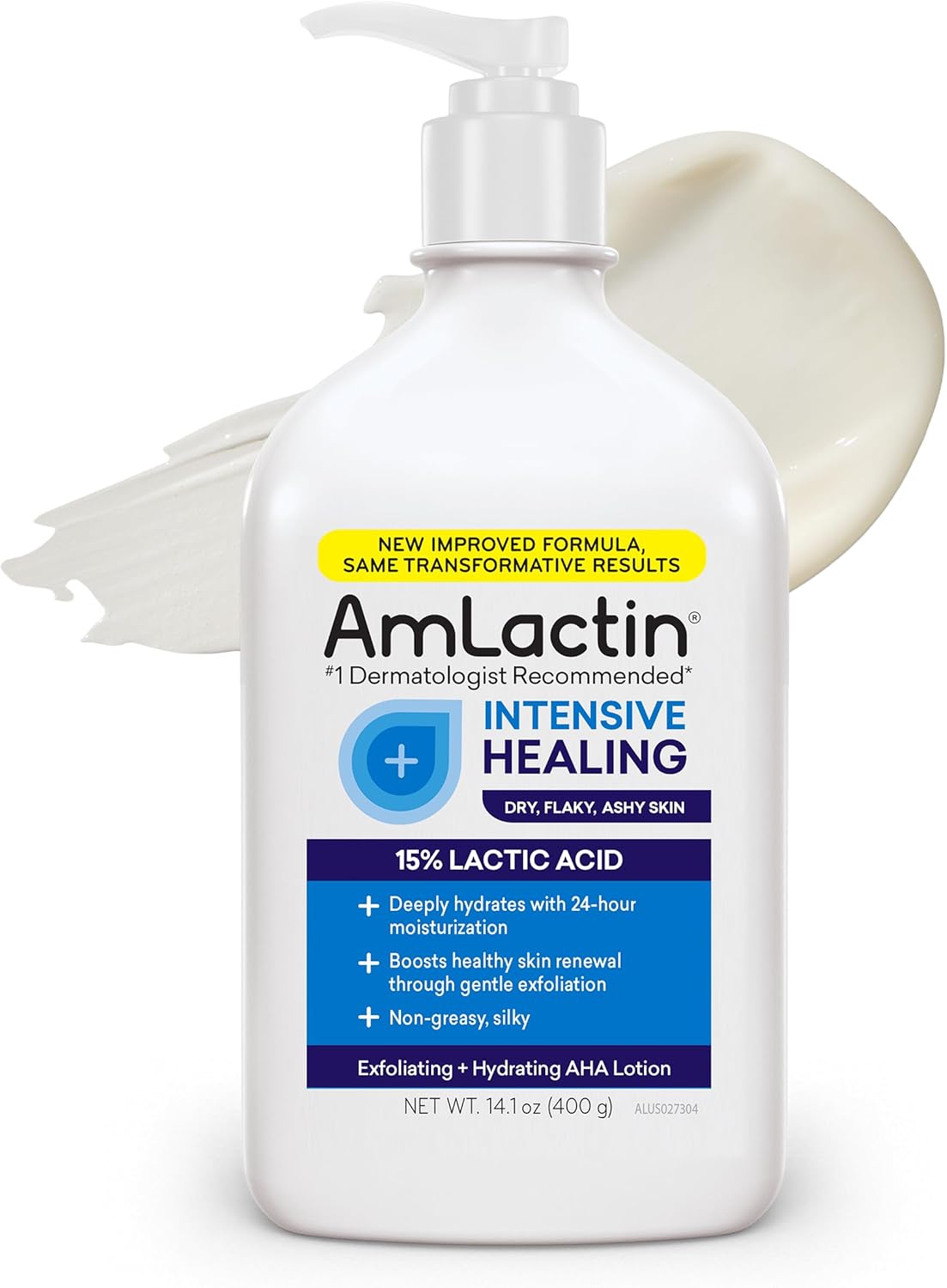 AmLactin Rapid Relief Restoring Lotion + Ceramides, 14.1 Ounce with Pump, Paraben Free