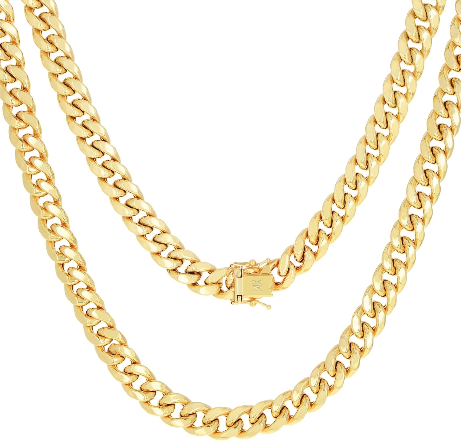 Nuragold 14k Real Yellow Gold Miami Cuban Link 6.5mm Chain Necklace (16"-30") Italian Jewelry for Men & Women