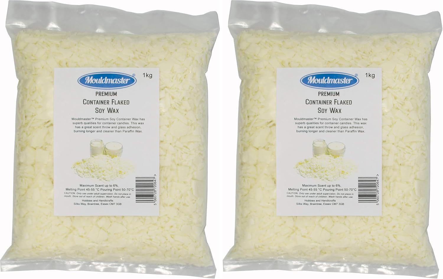 Mouldmaster Premium Container Soy Wax Flaked 1 KG, 1 Count (Pack of 2)