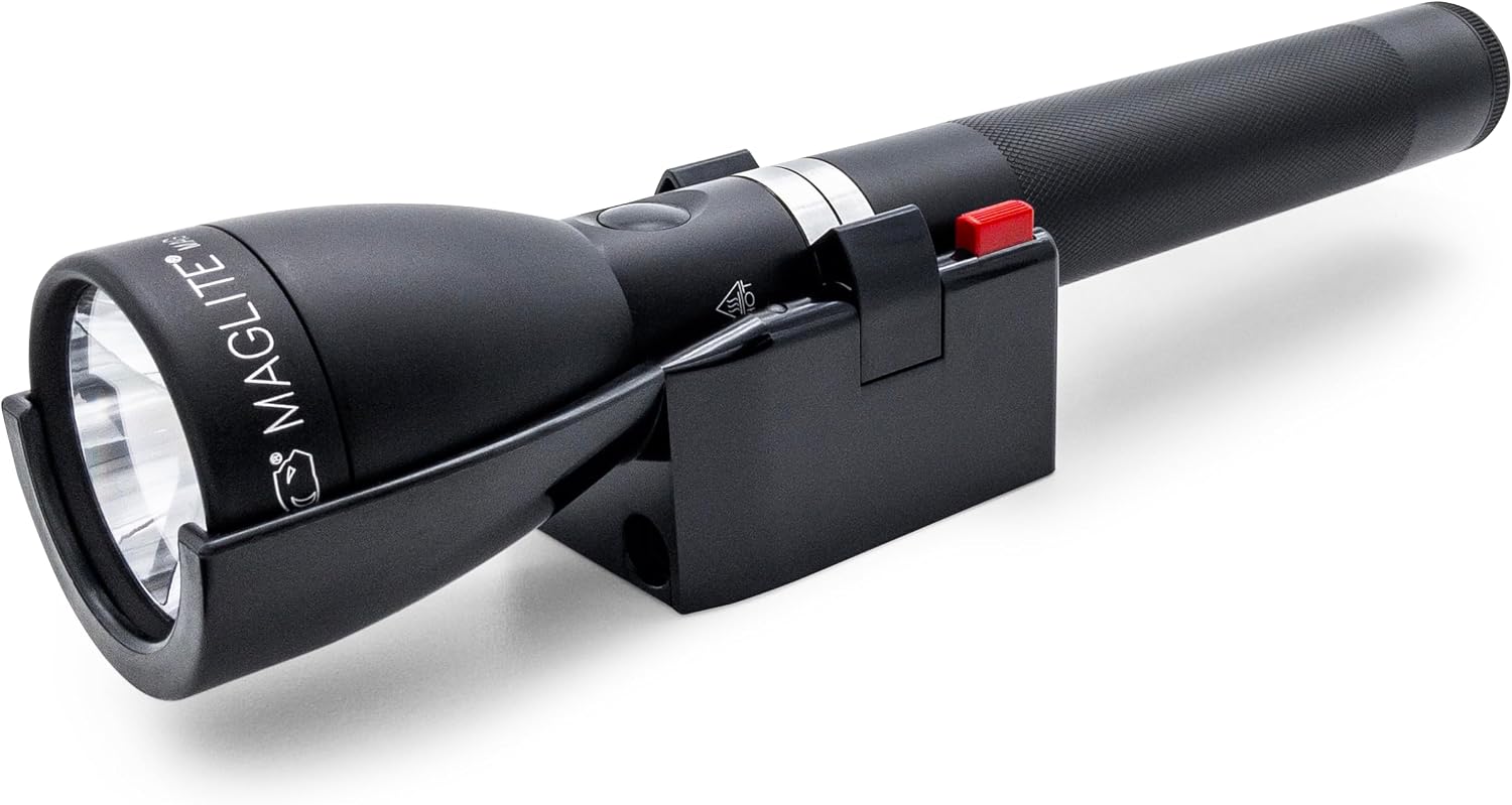 MagLite ML150LRX LED Rechargeable Flashlight – 1082 Lumens, 458m Beam Distance, Matte Non-Slip Tactical Grip – Black
