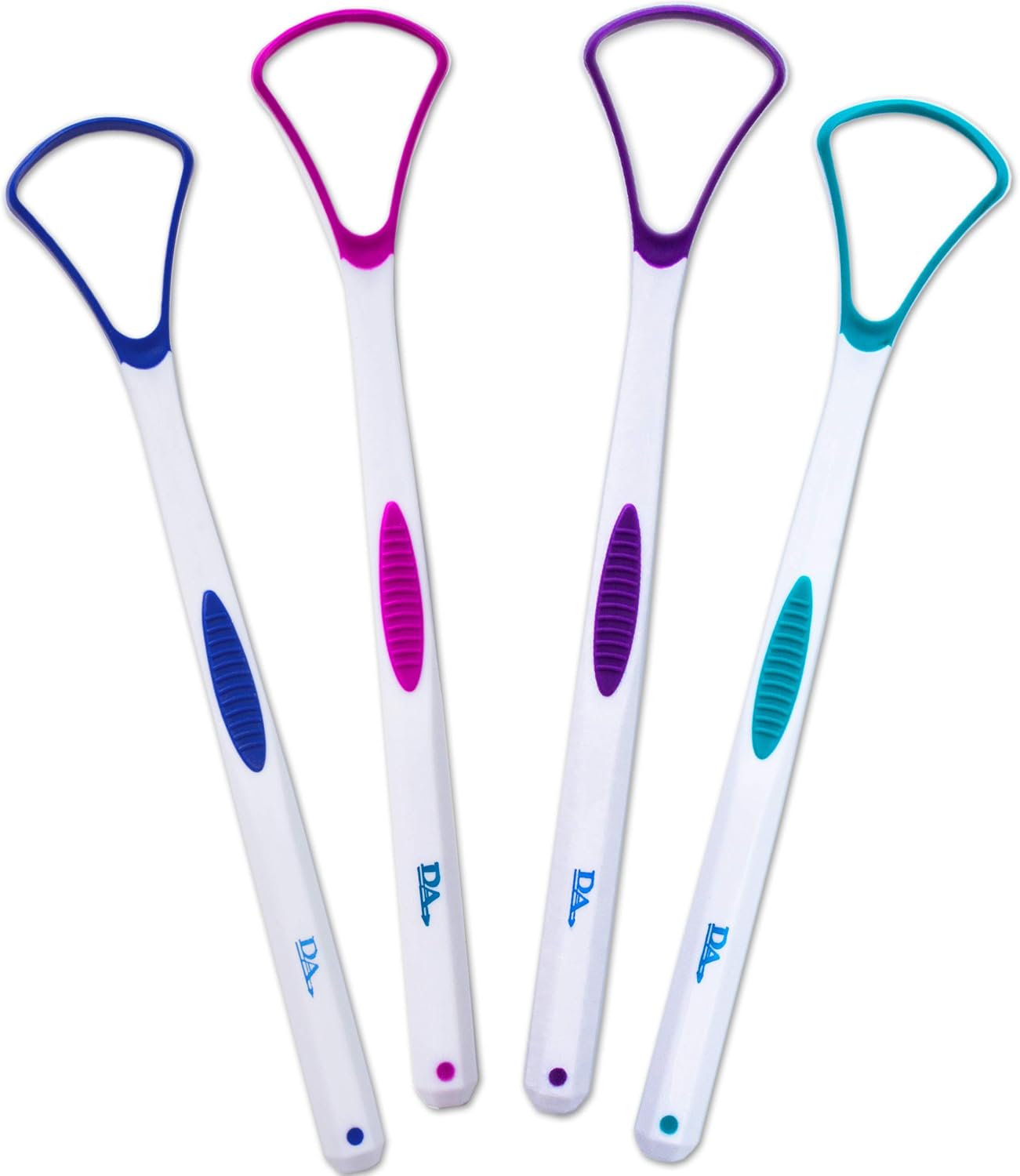 4 Tongue Scraper Cleaner ~ Soft & Gentle Silicone Head (1 of Each Colour)