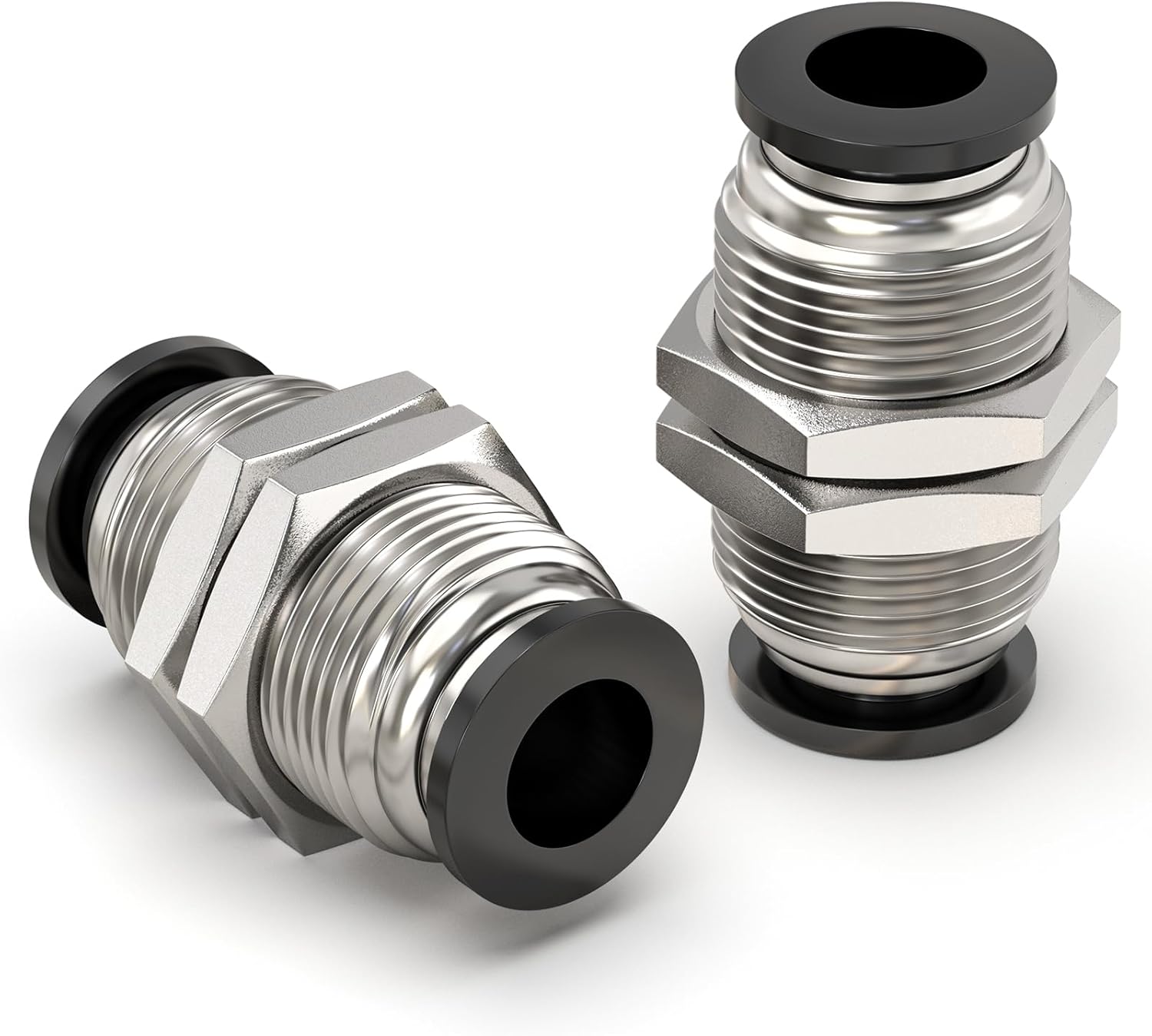 TAILONZ PNEUMATIC 6MM OD Straight Through Baffle Quick Insertion Trachea Connector PM-6（Pack of 2）