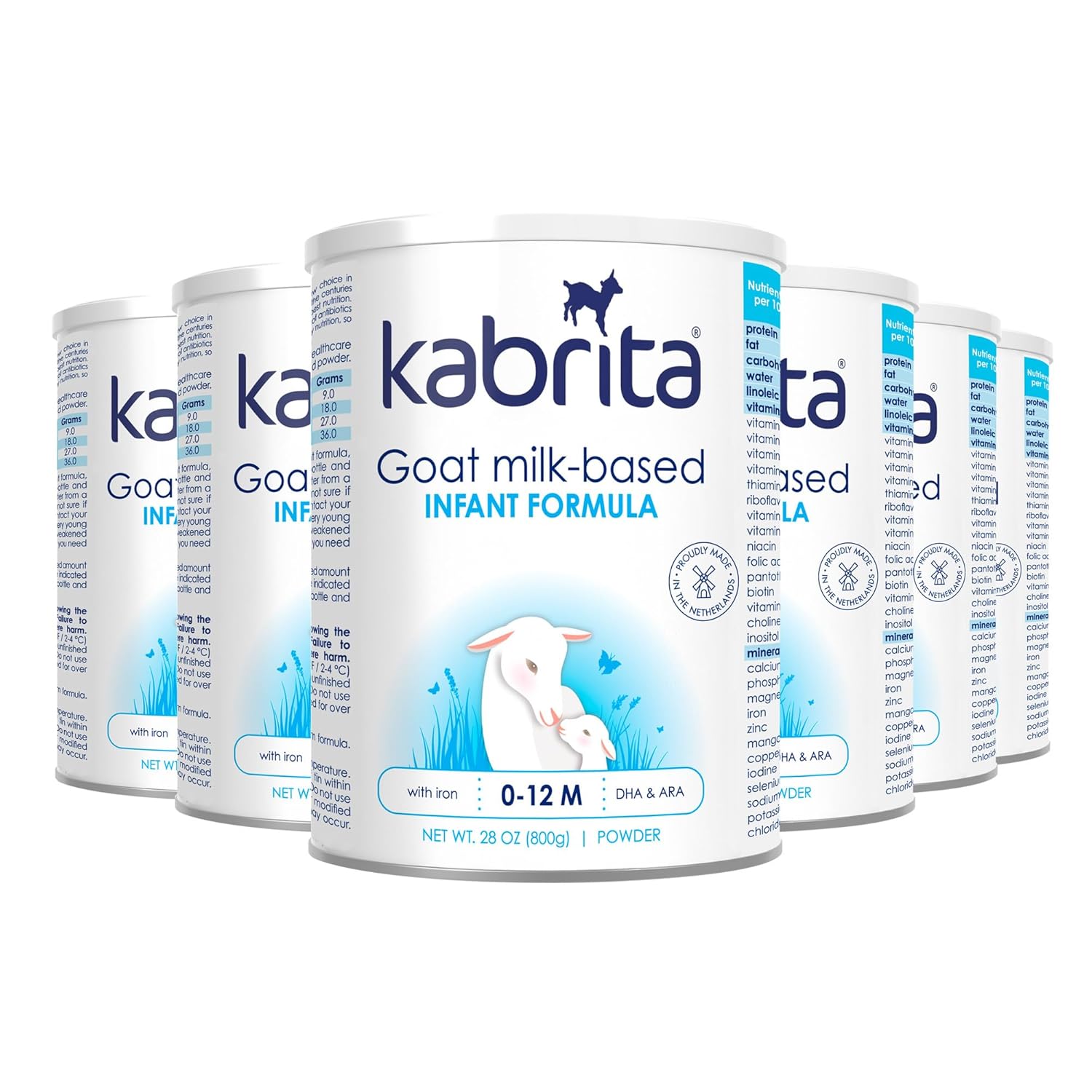 Kabrita Goat Milk-Based Infant Formula – 28oz – Pack of 6 – Natural, Gentle Baby Formula – European, Non-GMO – Ages 0-12 Months