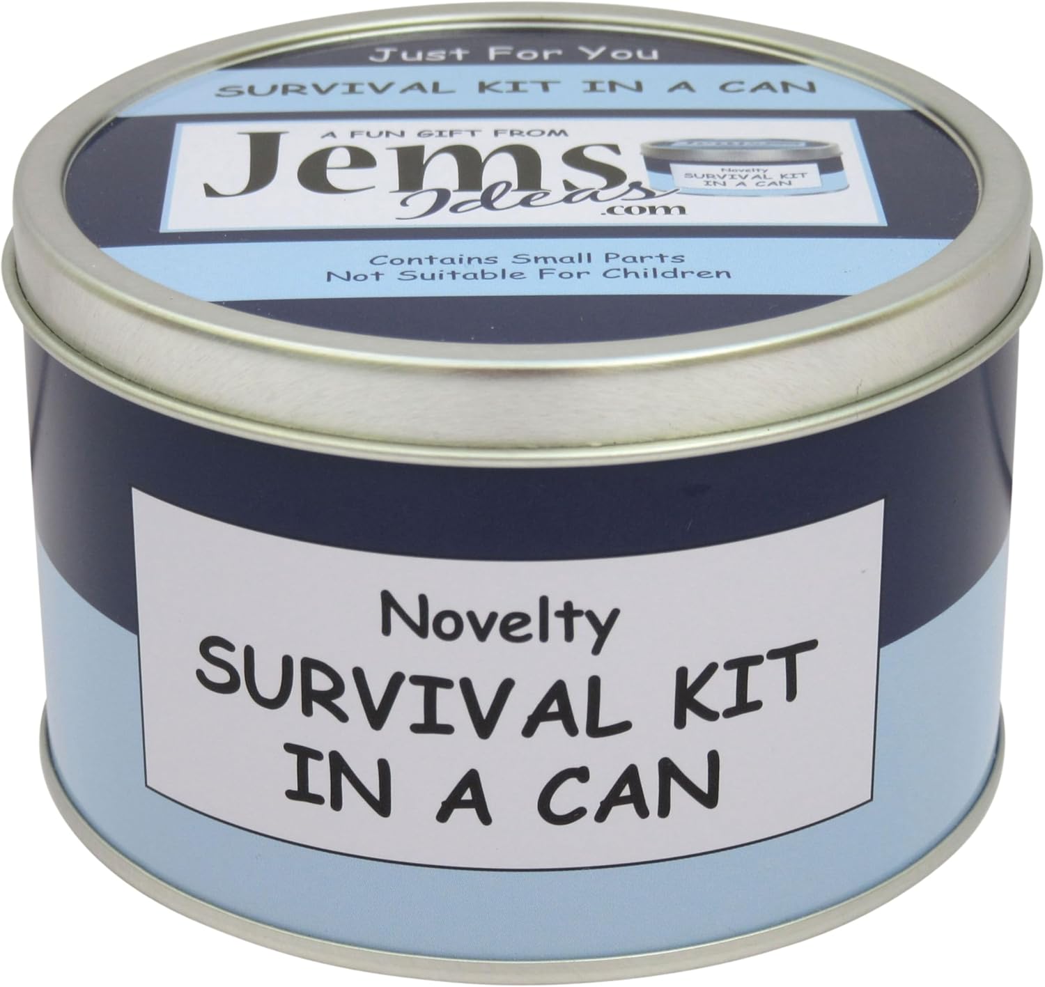 Survival Kit In A Can Retirement Gift - Novelty Fun Happy Retirement gifts for Male & Female. Humorous Leaving Present For Men or Women. Friend Work Colleague Boss. Gift Set & Card. (Blue/Navy)