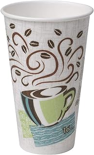 Dixie Perfectouch Insulated Paper Hot Cup, Coffee Haze Design, 75 Count 16oz