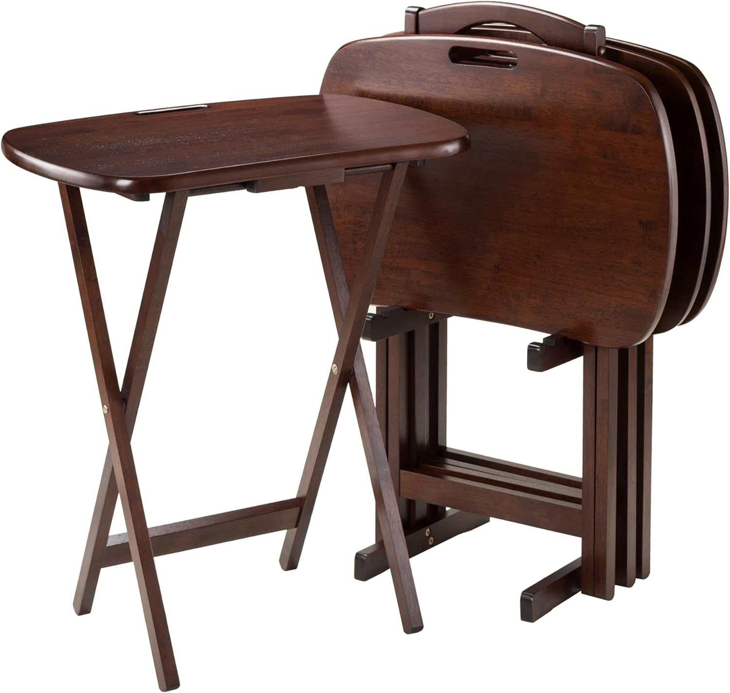 Winsome Lucca Snack Table, 22.83"W x 25.79"H x 15.67"D, Brown,Walnut