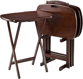 Winsome Lucca Snack Table, 22.83"W x 25.79"H x 15.67"D, Brown,Walnut