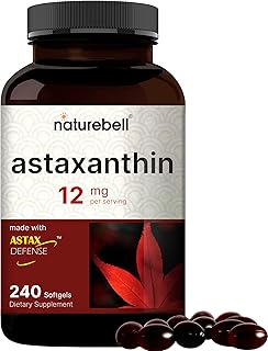 NatureBell Astaxanthin 12mg, 240 Softgels, Made with Astax (Max Strength from MicroAlgae), Natural Antioxidant for Skin & Eye Health – Non-GMO & No Gluten, 4 Month Supply