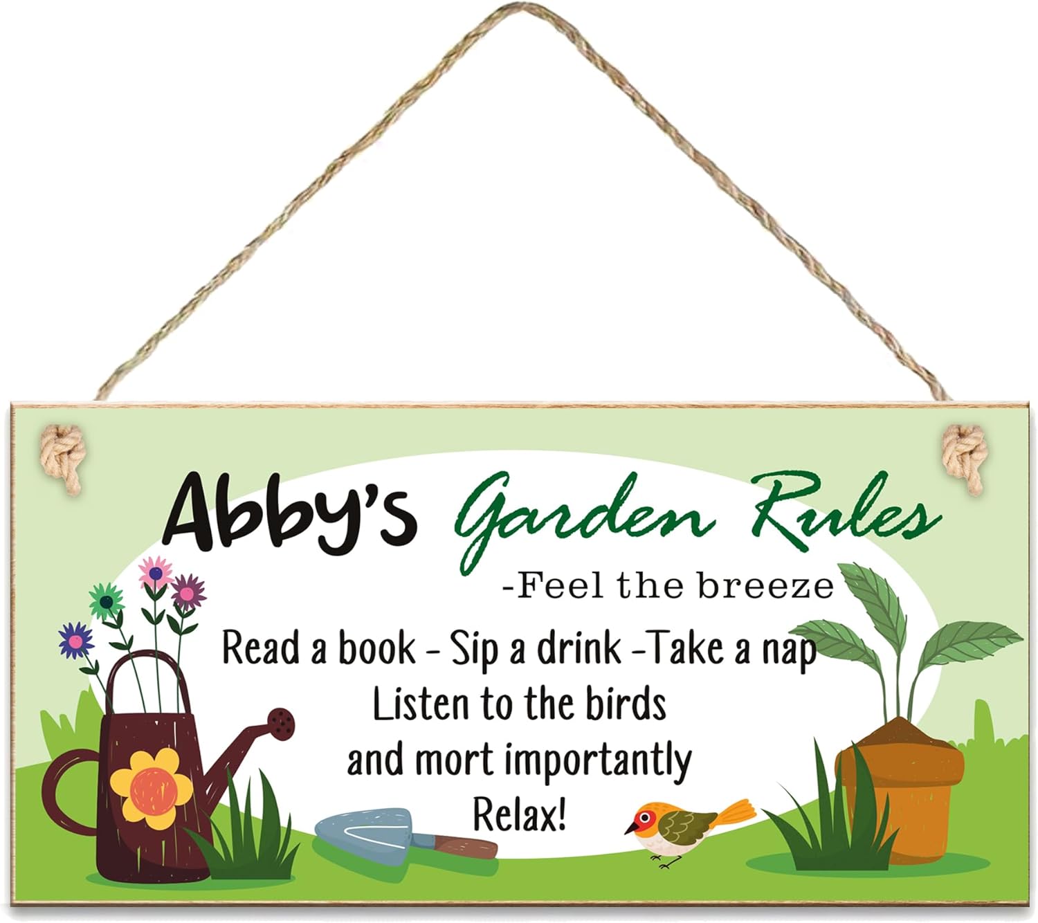 Personalised Garden Signs Garden Decor Wooden Garden Signs Plaques for Outside Welcome Sign Gifts Yard Signs Hanging Wall Plaque Garden Rules Door Sign Home Decor(Design 4)