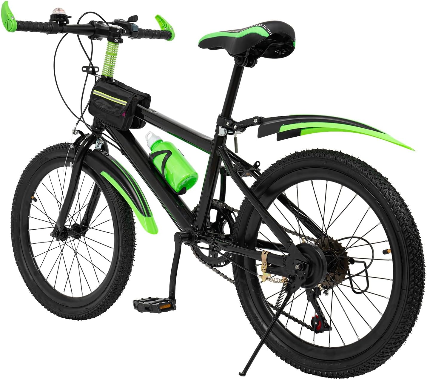 Generic Fifizoo 20 Inch Kids Bike Children Bicycle for Boys Girls Ages 8-13 Years Old, MTB Mountain Bike 7 Speed High Caron Steel City Bike, Green, HYYR-5