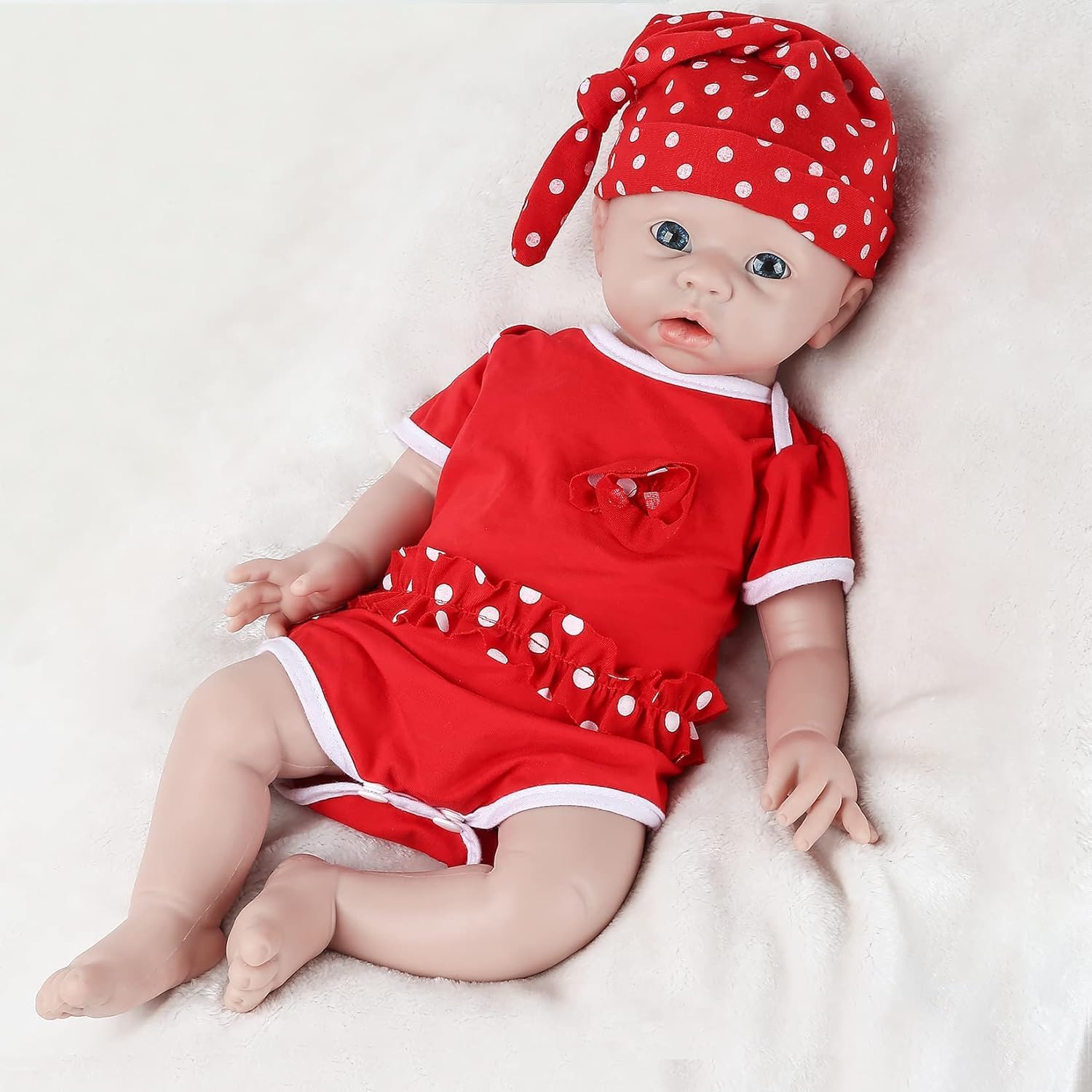 IVITA 14 inch Silicone Baby Dolls Girl Weighted 2.92 lb,[NOT Vinyl],Silicone Full Body Reborn Realistic Lifelike Real Life Newborn Soft Babies with Complete Accessories & Gift Box for Kids Age 3+