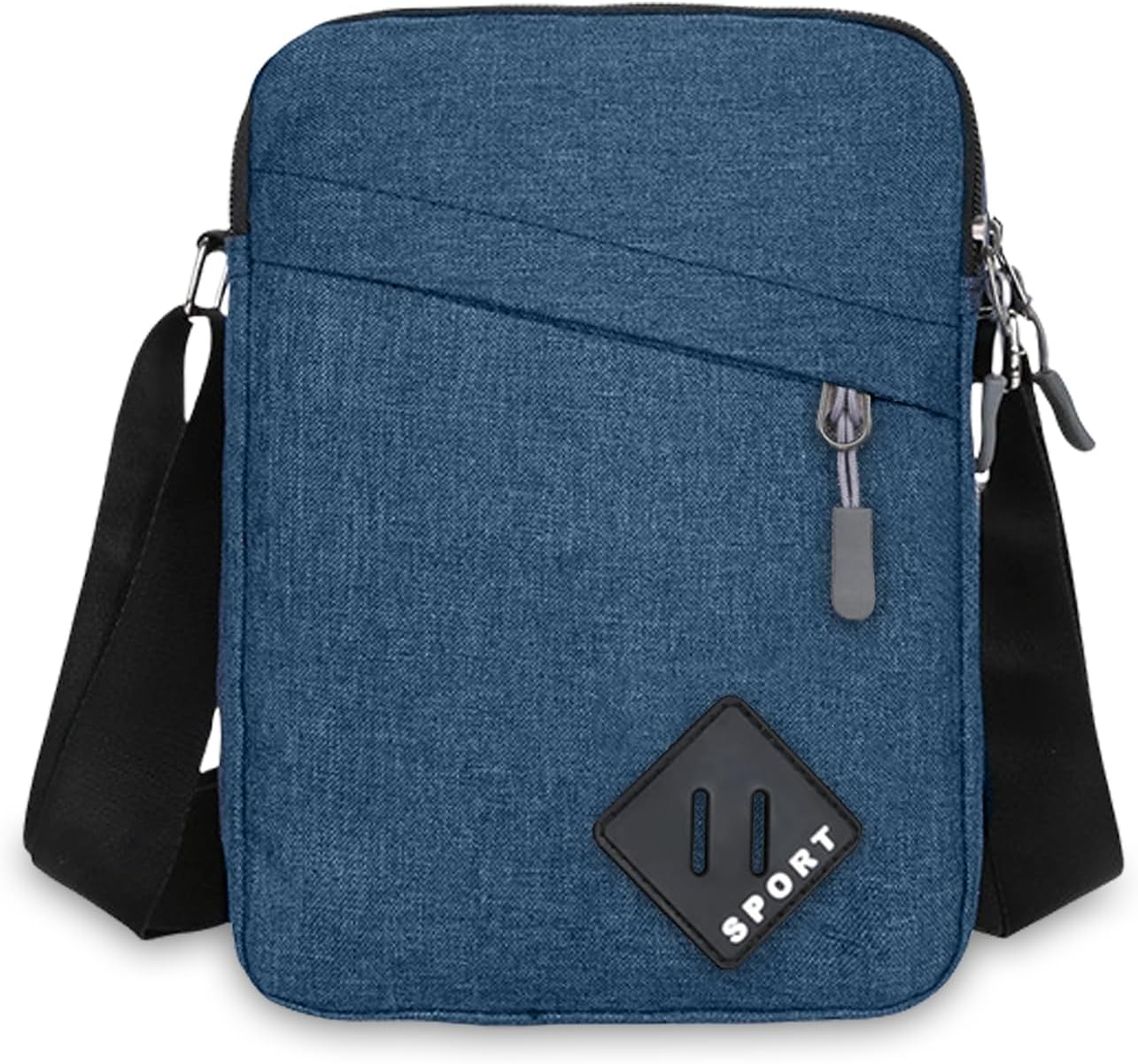 Aucuu Men's Shoulder Bag, Oxford Crossbody Bag, Waterproof Men's Small Side Bag, Casual Handbag, Messenger Bag with Zipper and Adjustable Strap, Lightweight Chest Sling Bag for Daily Use, Work, School