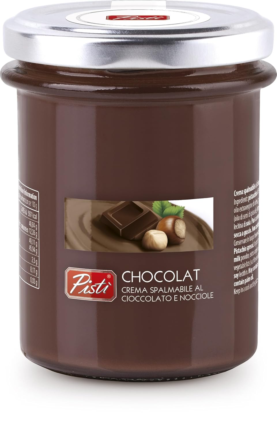 Pisti Chocolate and Hazelnut Spread – Premium Italian Chocolate Cream, Gluten-Free, No Palm Oil, 200g (7.05 oz)