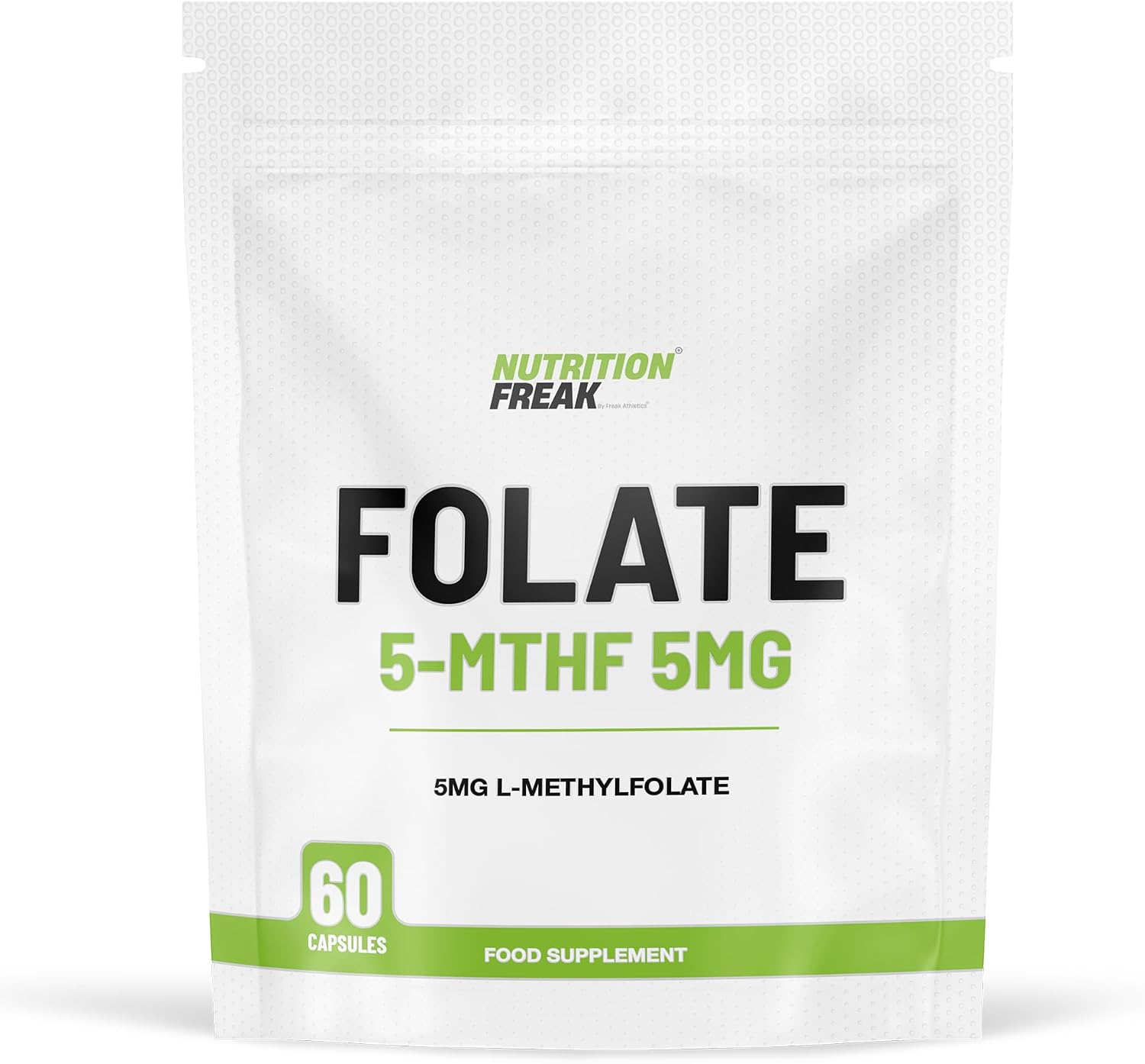 Nutrition Freak Folate 5mg (L-Methylfolate) 60 Capsules, 5-MTHF Active ...