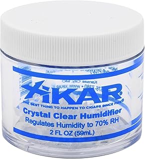 XIKAR Crystal Gel Humidifier Jar for Cigar Humidors, 2oz - Reusable Crystals for Premium Cigar Humidification - Regulates 70% Relative Humidity and Lasts up to 90 Days, Ideal for 75 Cigars