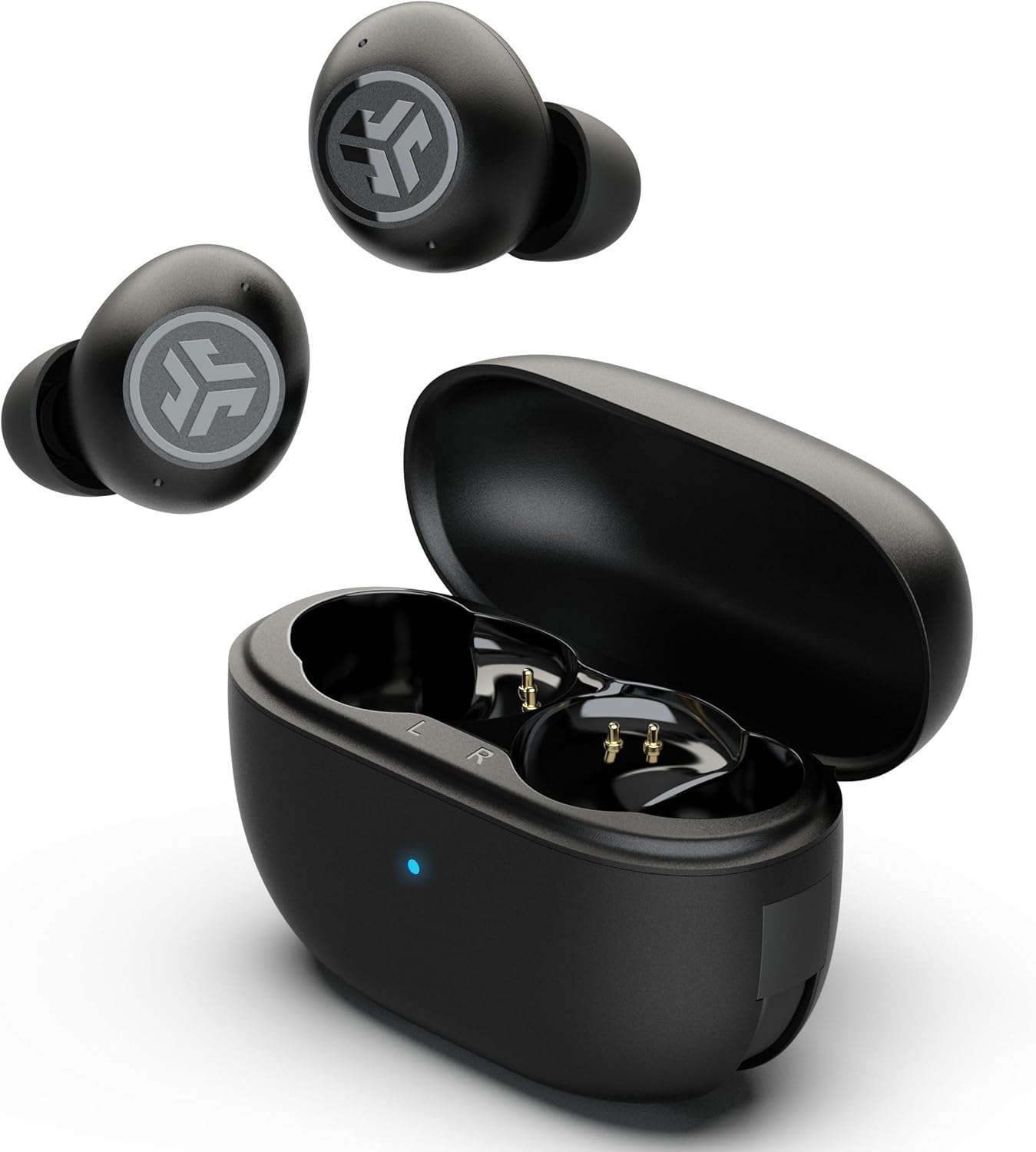 JLab Go Pop ANC Active Noise Cancelling Earbuds, Bluetooth Earphones, 24+ Hr Playtime Wireless Headphones, IP55 Sweat-Resistant In Ear Buds with Microphone, Clear Calls & Multipoint, Black