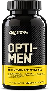 Optimum Nutrition Opti-Men Daily Multivitamin for Men, Immune Support Supplement with Amino Acids, 80 Day Supply, 240 Count, (Packaging May Vary)