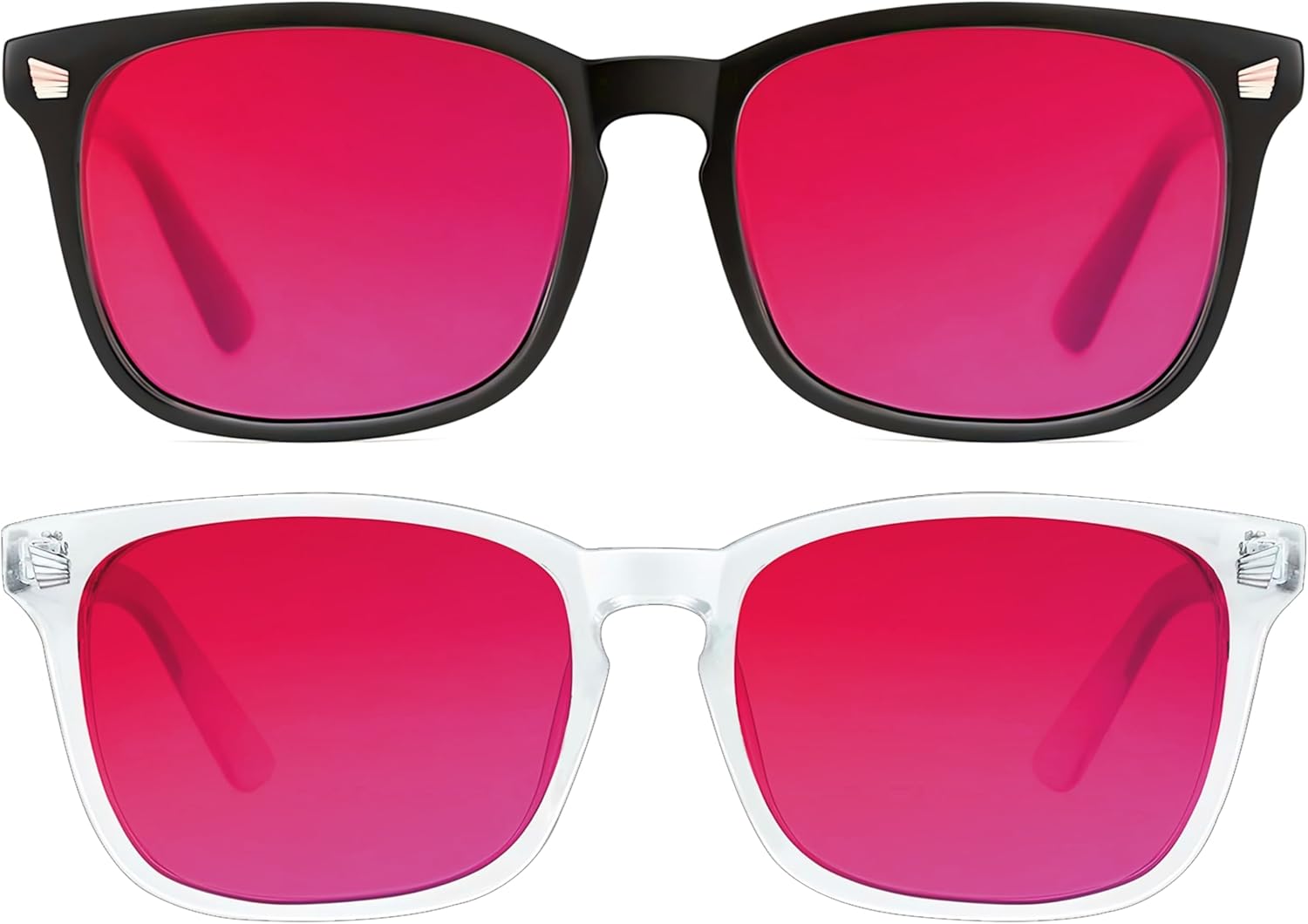 2 pack 99.99% Blue Light Blocking Glasses, Red Lens Computer Gaming Glasses for Men Women Anti Fatigue & Eye Strain