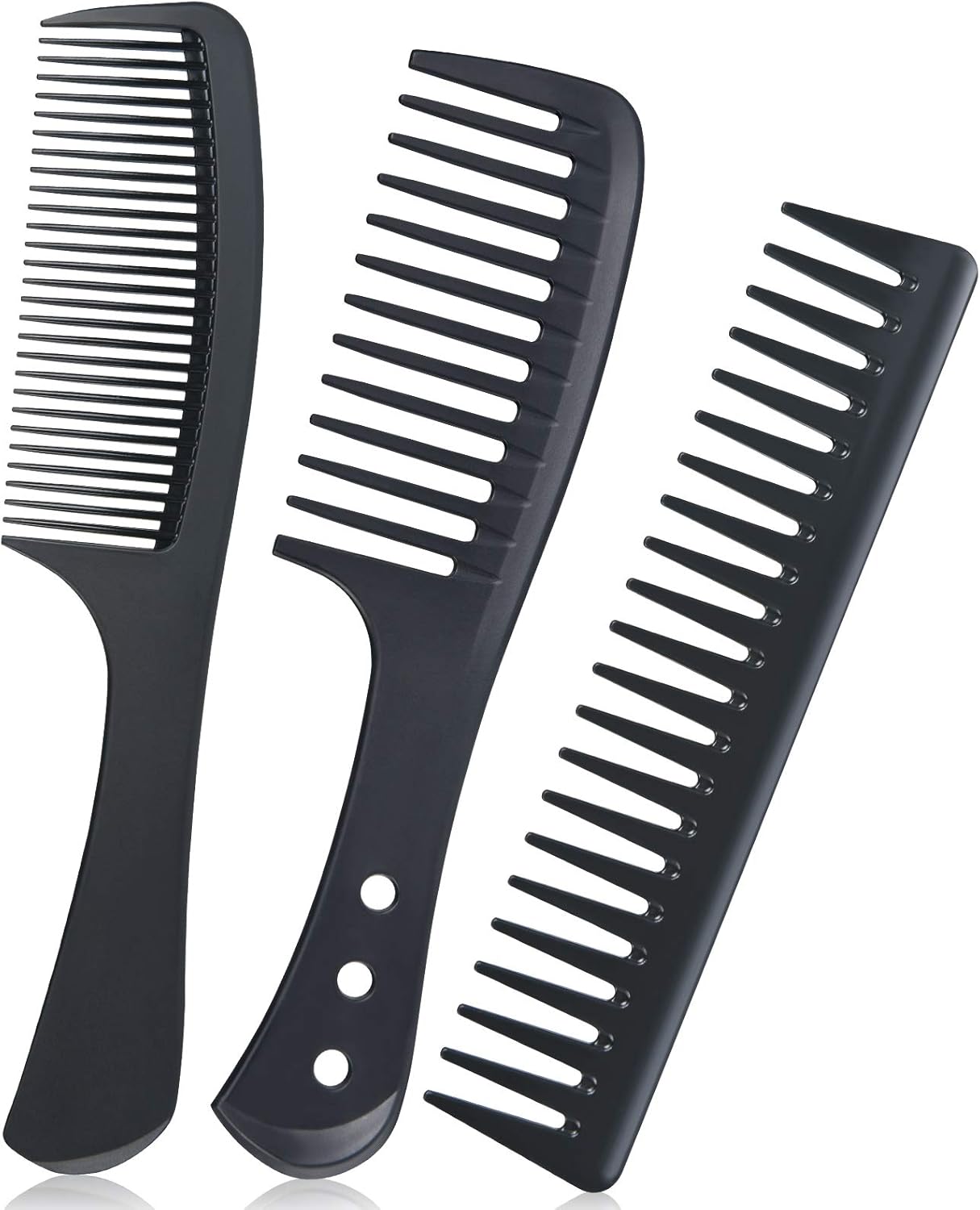 URAQT Hairdressing Combs Set, 3 Pack Wide Tooth Combs, Heat Resistant Anti-static Carbon Hair Brush Hair Comb for Long, Wet or Curly Hair Detangling