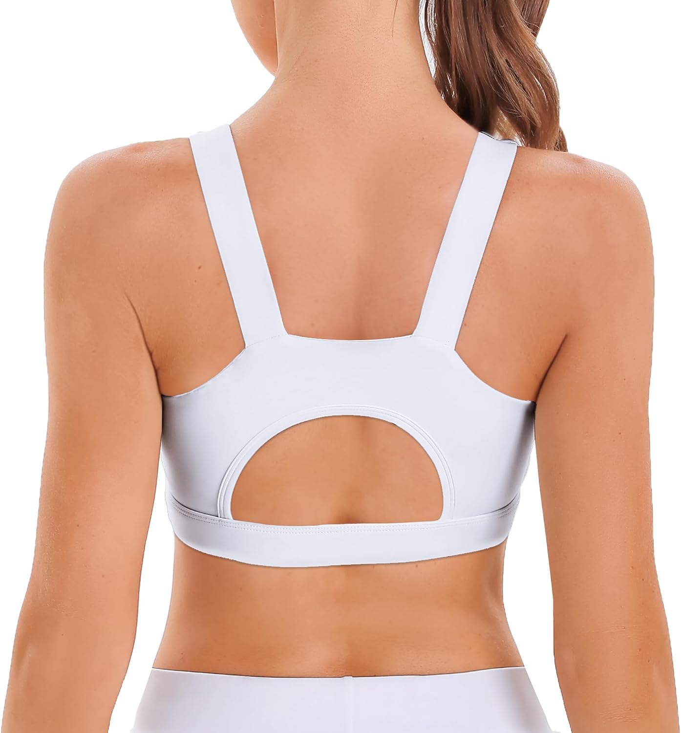 High Impact Sports Bras for Women Shock Absorber Support Longline Backless Tank Top Padded Bra with Criss Cross Back