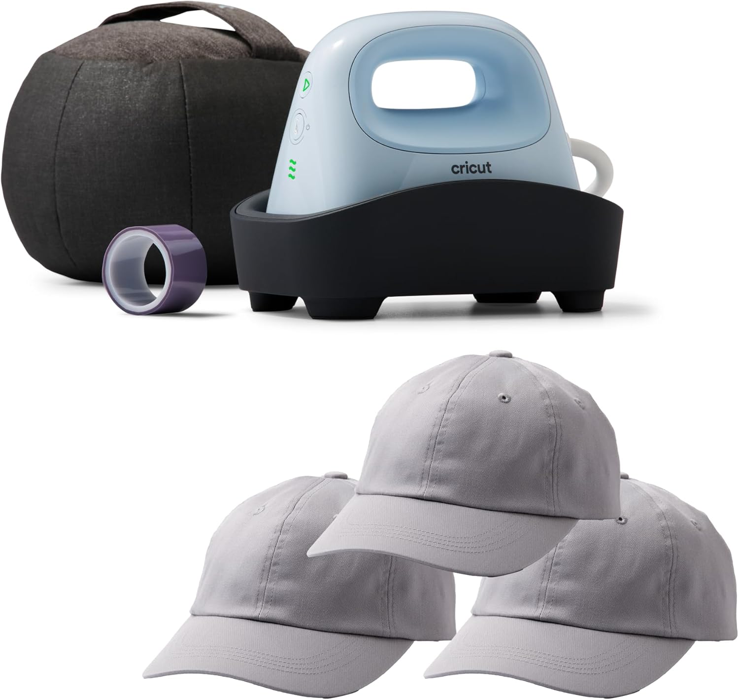 Cricut Hat Press - Smart Heat Press Machine | Bundle with 3 Hats