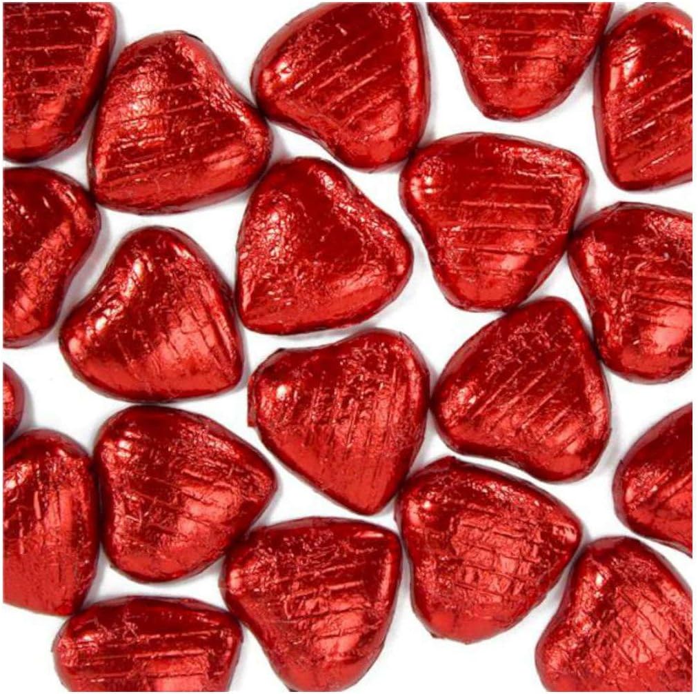 Small Chocolate Hearts - Red Foil Wrapped (Pack of 20)
