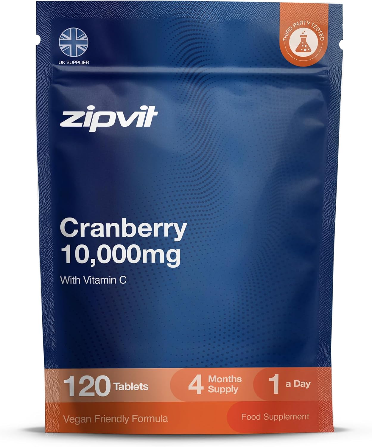 Zipvit Cranberry Tablets 10,000mg with Vitamin C - 4 Months Supply