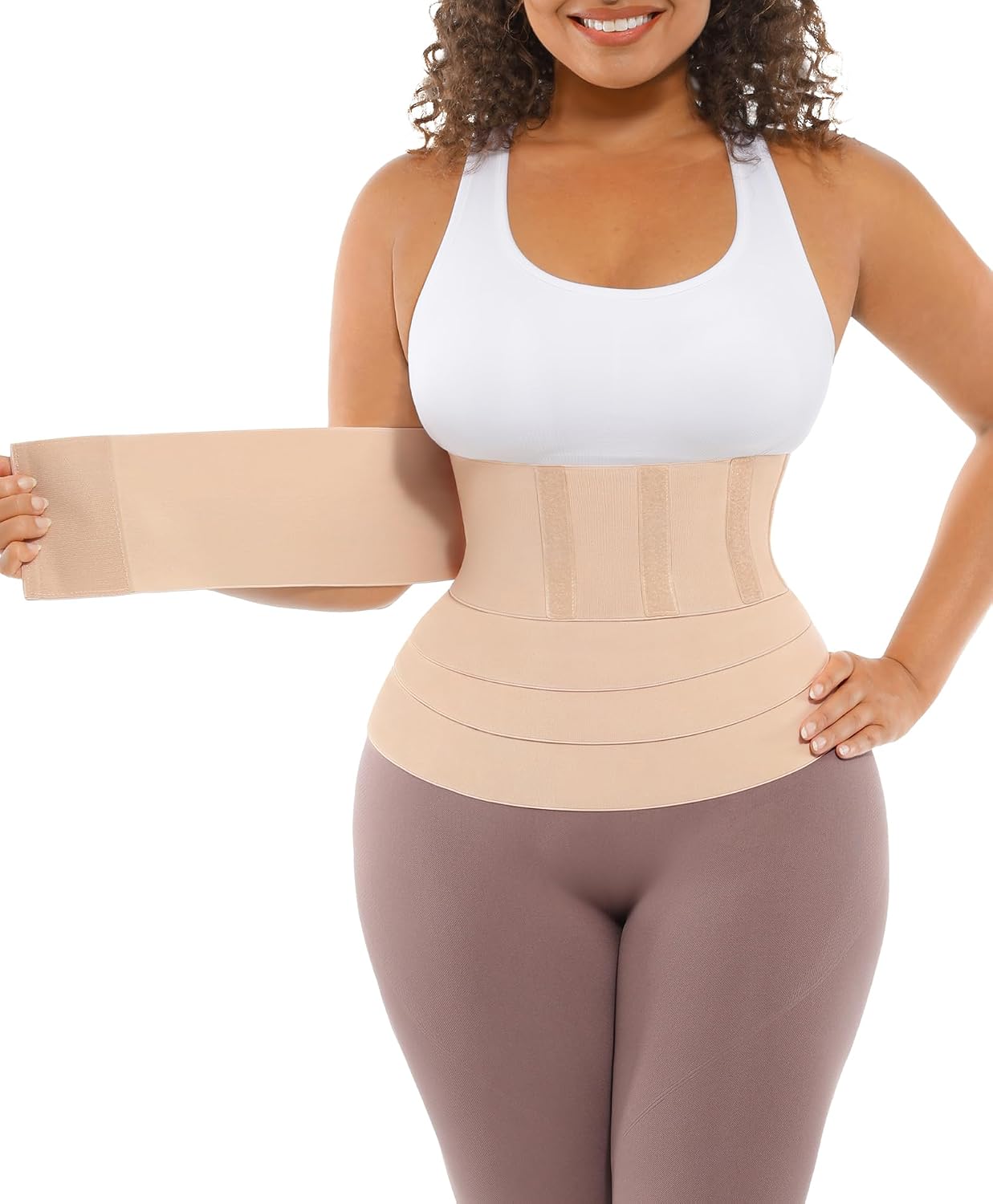 FeelinGirl Tummy Control Waist Trainer Wrap for Women Belly Fat