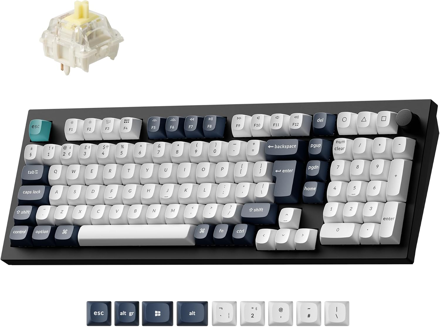 Keychron Q5 Max Wireless Custom Mechanical Keyboard, 2.4 GHz Bluetooth QMK Full Aluminum 96% Layout RGB with Hot-swappable Gateron Banana Early Tactile Switch for Mac Windows Linux(UK Layout) - Black