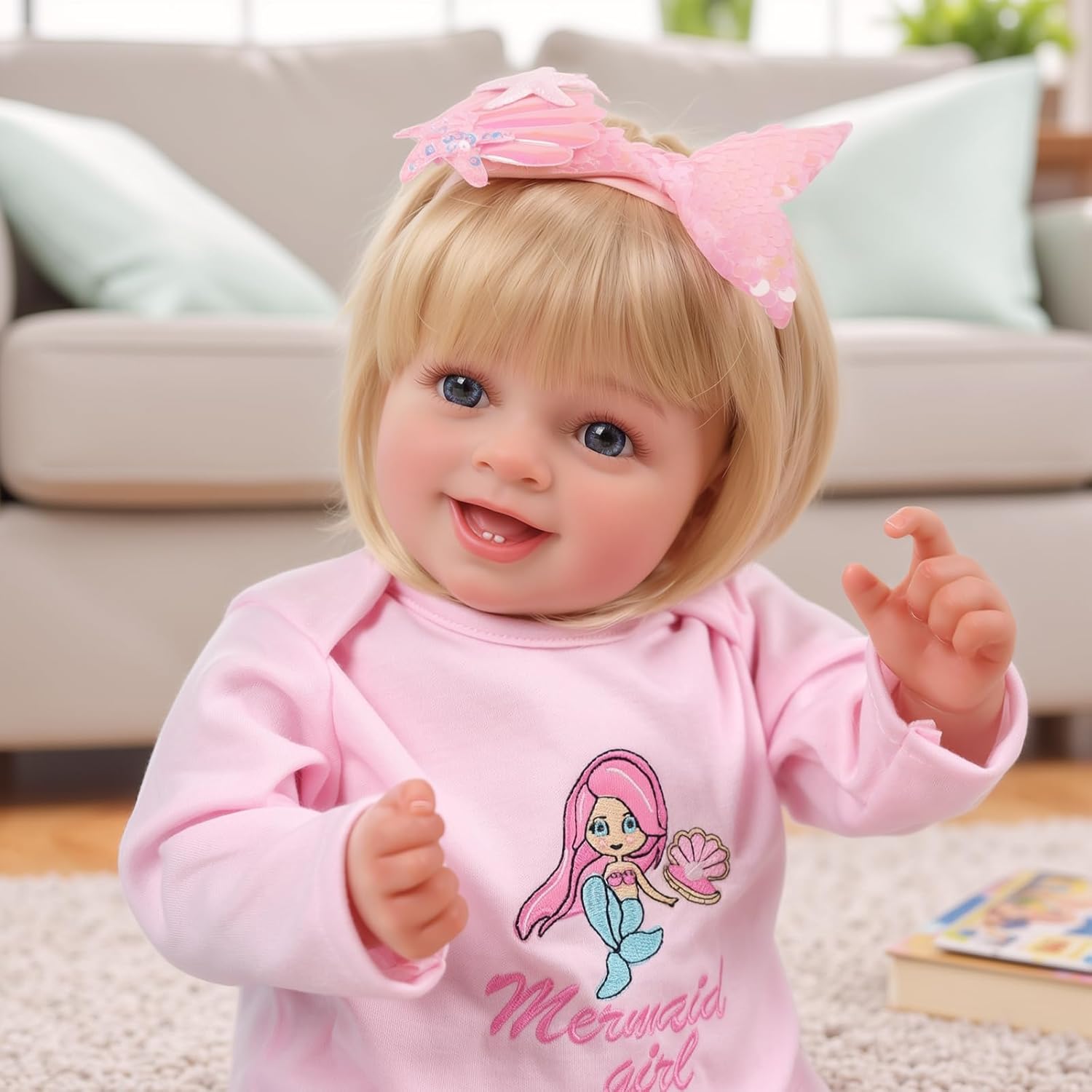 BABESIDE Reborn Baby Dolls Girl - 20 Inch Cute Blond Realistic-Newborn Baby Doll, Lifelike Poseable Reborn Doll with Accessories and Box for Kids Age 3+