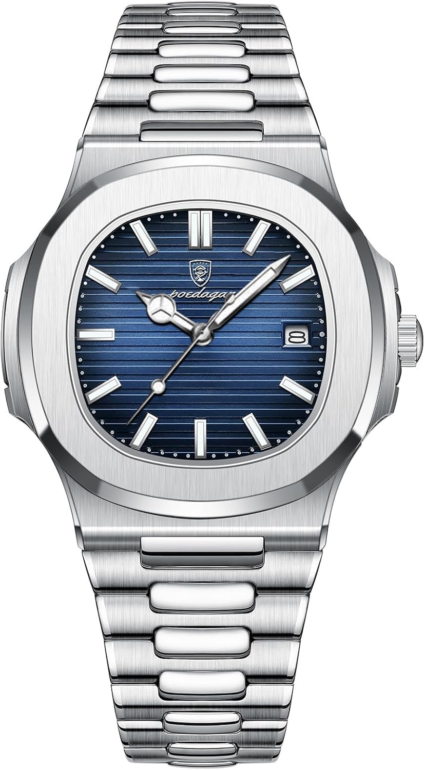 BESTKANG Men Quartz Movement Watch,Waterproof Luminous Men's Watch, Stainless Steel Strap Business Watches