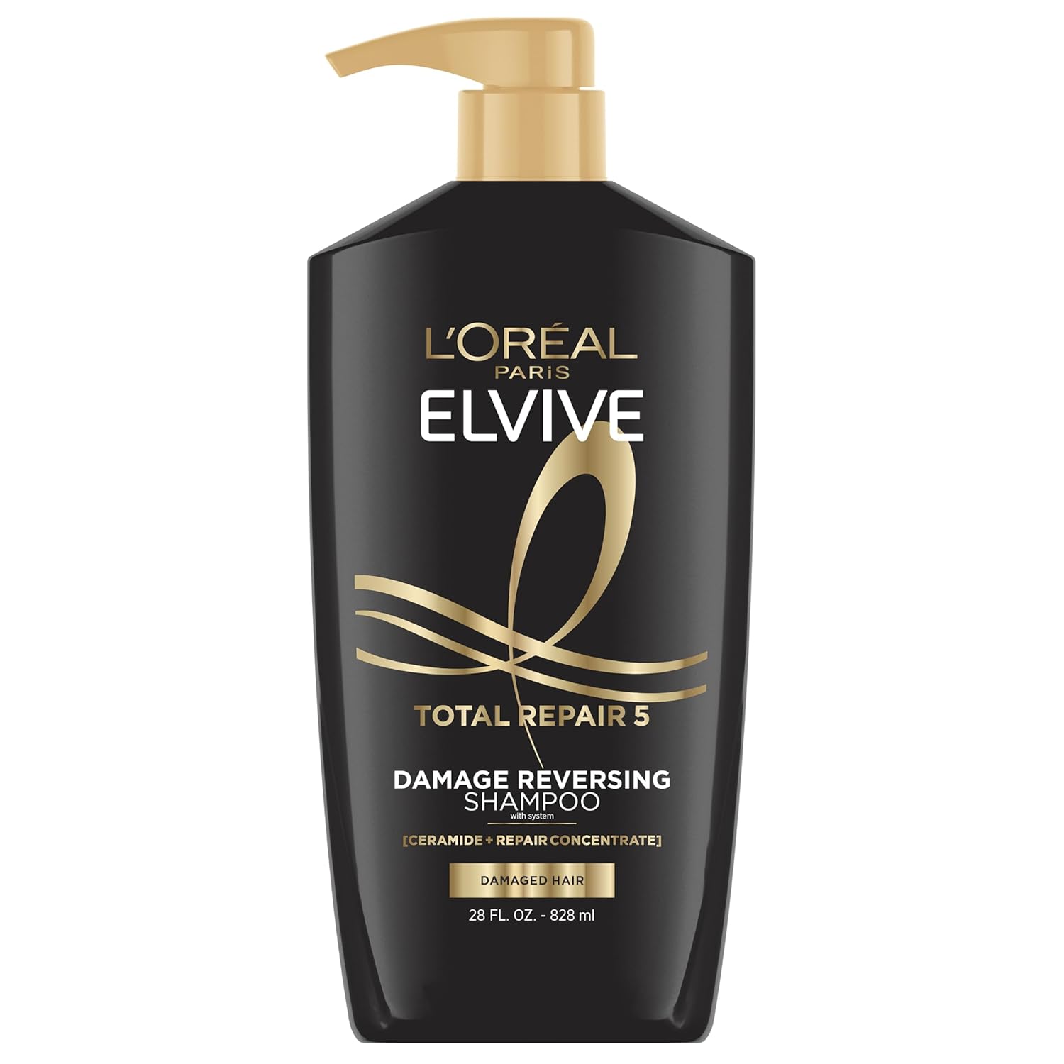 L'Oreal Paris Elvive Total Repair 5 Repairing Shampoo for Damaged Hair Shampoo with Protein and Ceramide for Strong Silky Shiny Healthy Renewed Hair 28 Fl Oz