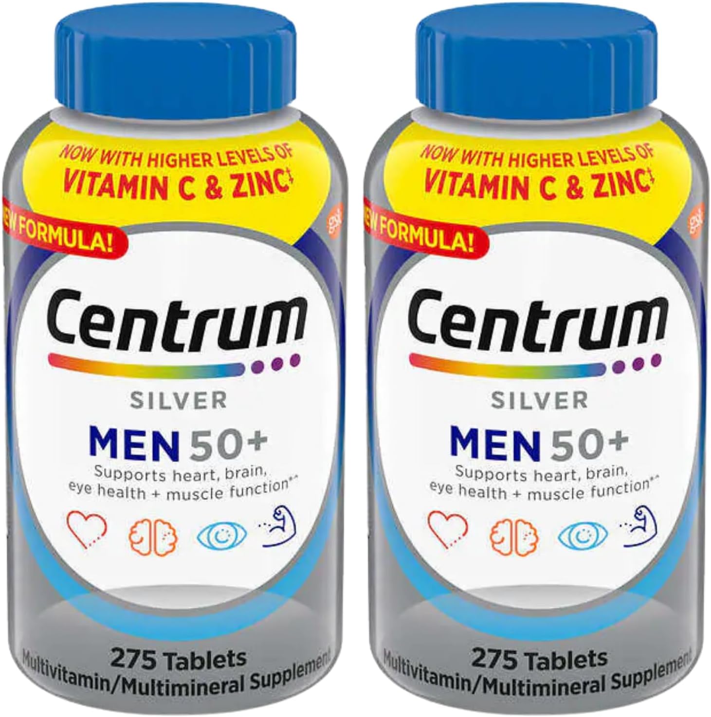 2 Centrum Silver Men 50+ Multivitamin, 275 Tablets Pack of 2