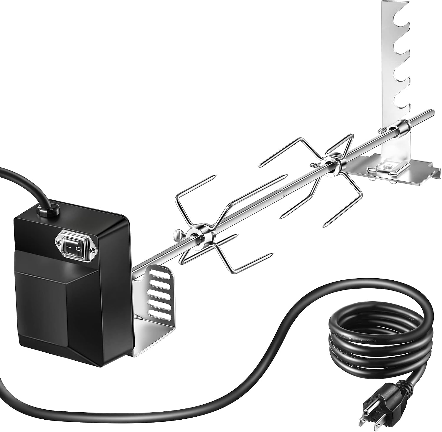 Universal Rotisserie Grill Kit, 360° Automatic Rotating Rotisserie Kit
