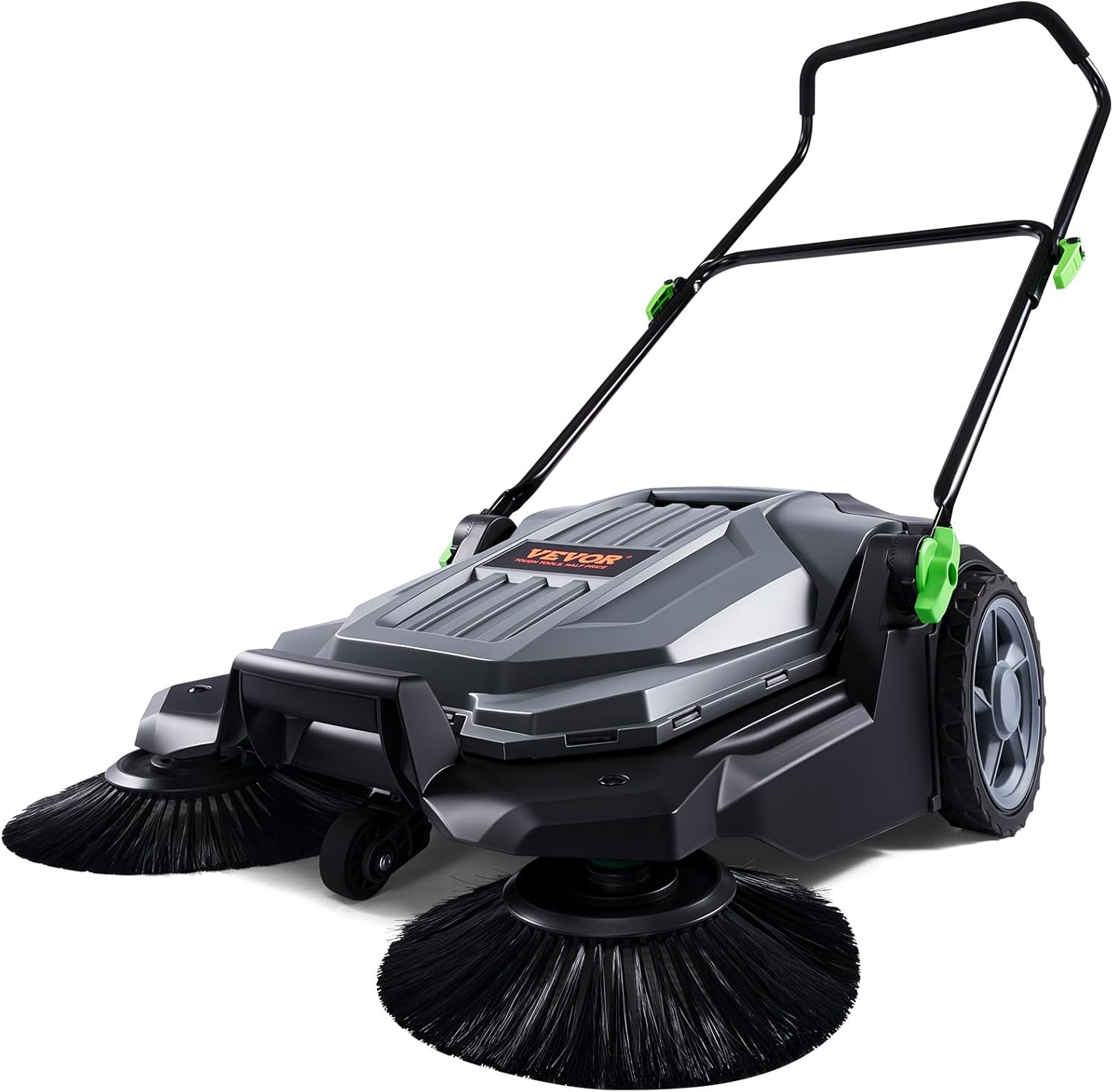 VEVOR Walk-Behind Hand Push Floor Sweeper with 25.6" Sweeping Width