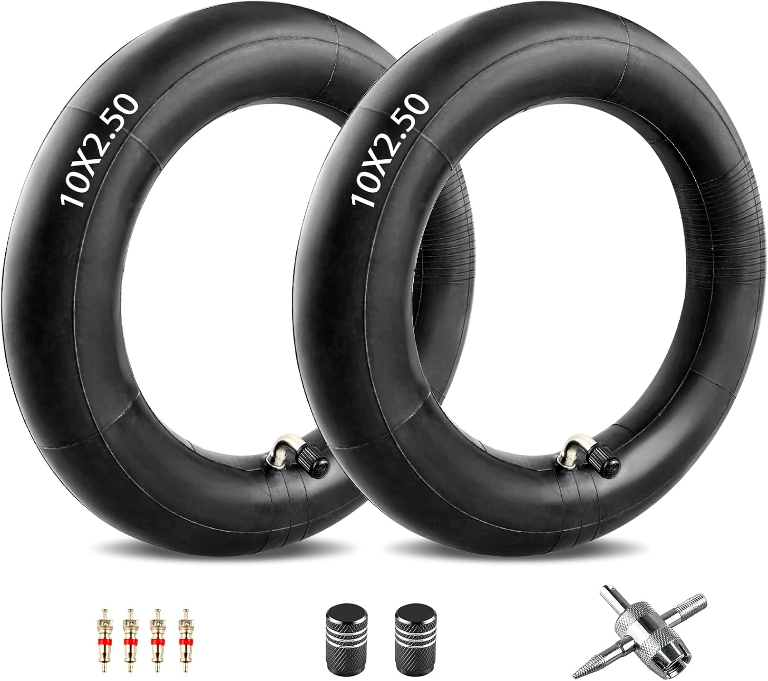 10x2.5 Inch Inner Tube for Smart Self Balance Electric Scooter 36v 48v 400w 500w 800w Hub Motor Replacement Inner Tube with CR202 90° Bent Valve Stem