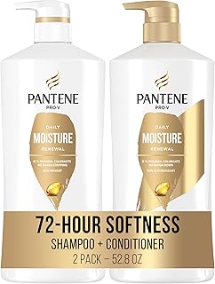 Pantene Shampoo & Conditioner Set, Daily Moisture Renewal with Pro-V Nutrients for Dry, Color-Treated Hair, Long-Lasting Hydration & Nourishment, 27.7 Fl Oz Each, 2-Pack + Miracle Rescue Shot (0.5 Oz)