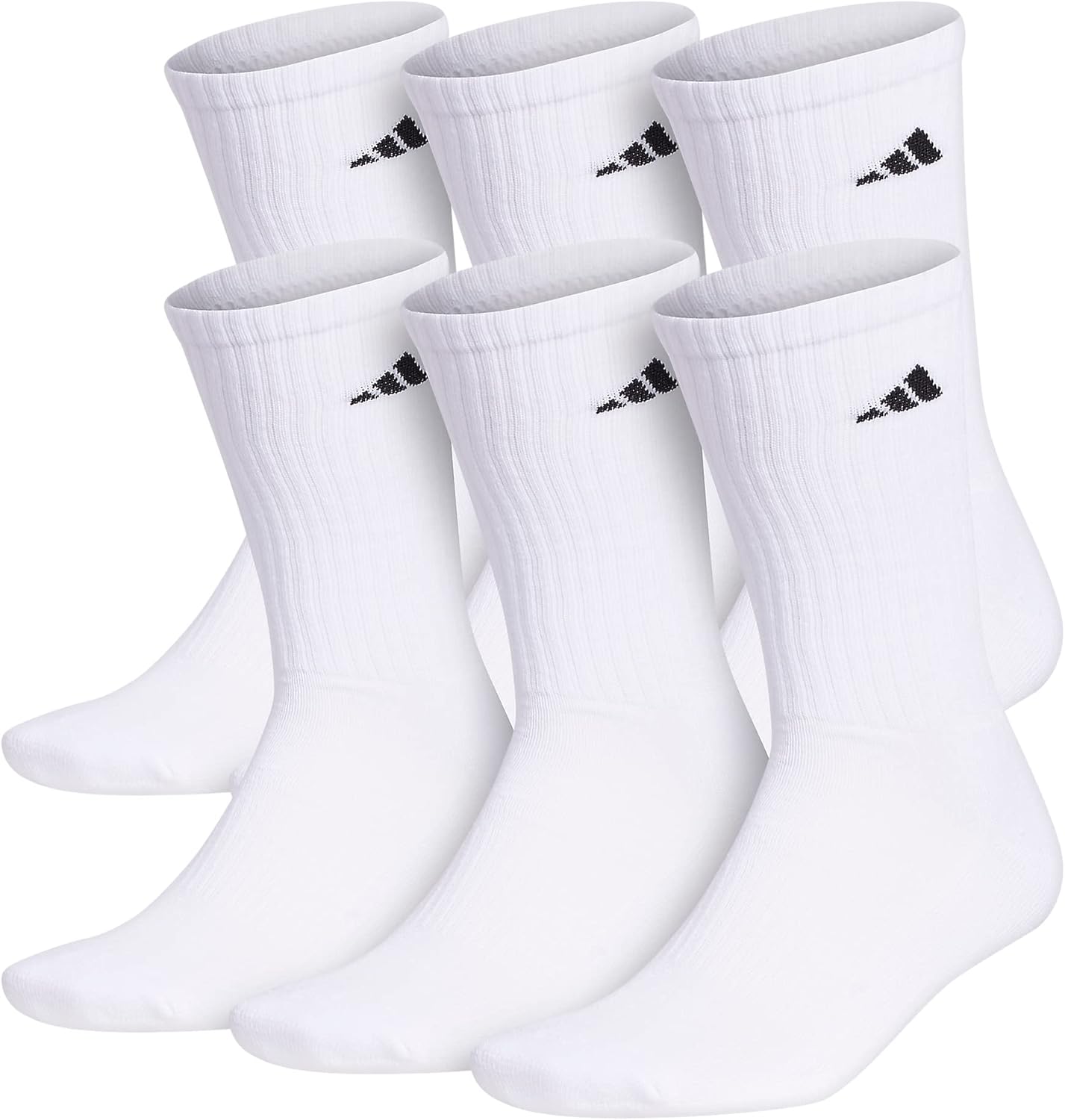 adidas Men's Athletic Cushioned Crew Socks with Arch Compression (6 Pairs)